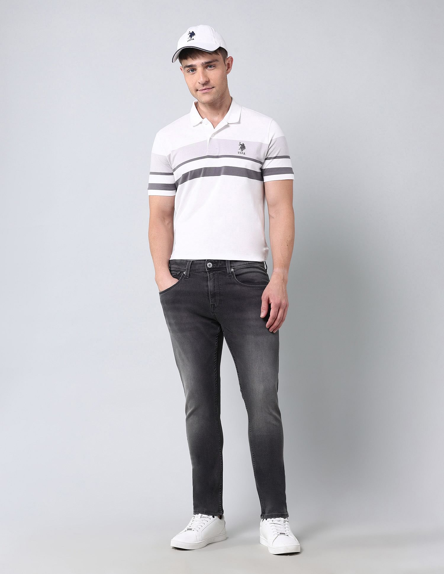 U.S. Polo Assn. Denim Co. Cropped Length Henry Tapered Fit Super Stretch Jeans