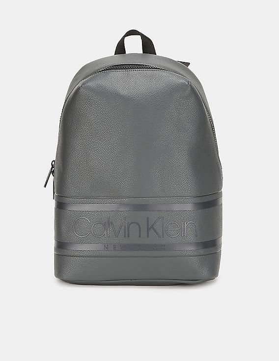 Calvin Klein Womens Faux Leather and Canvas Haley Logo Jacquard Light Grey  Black Tote Bag  Amazonin Shoes  Handbags