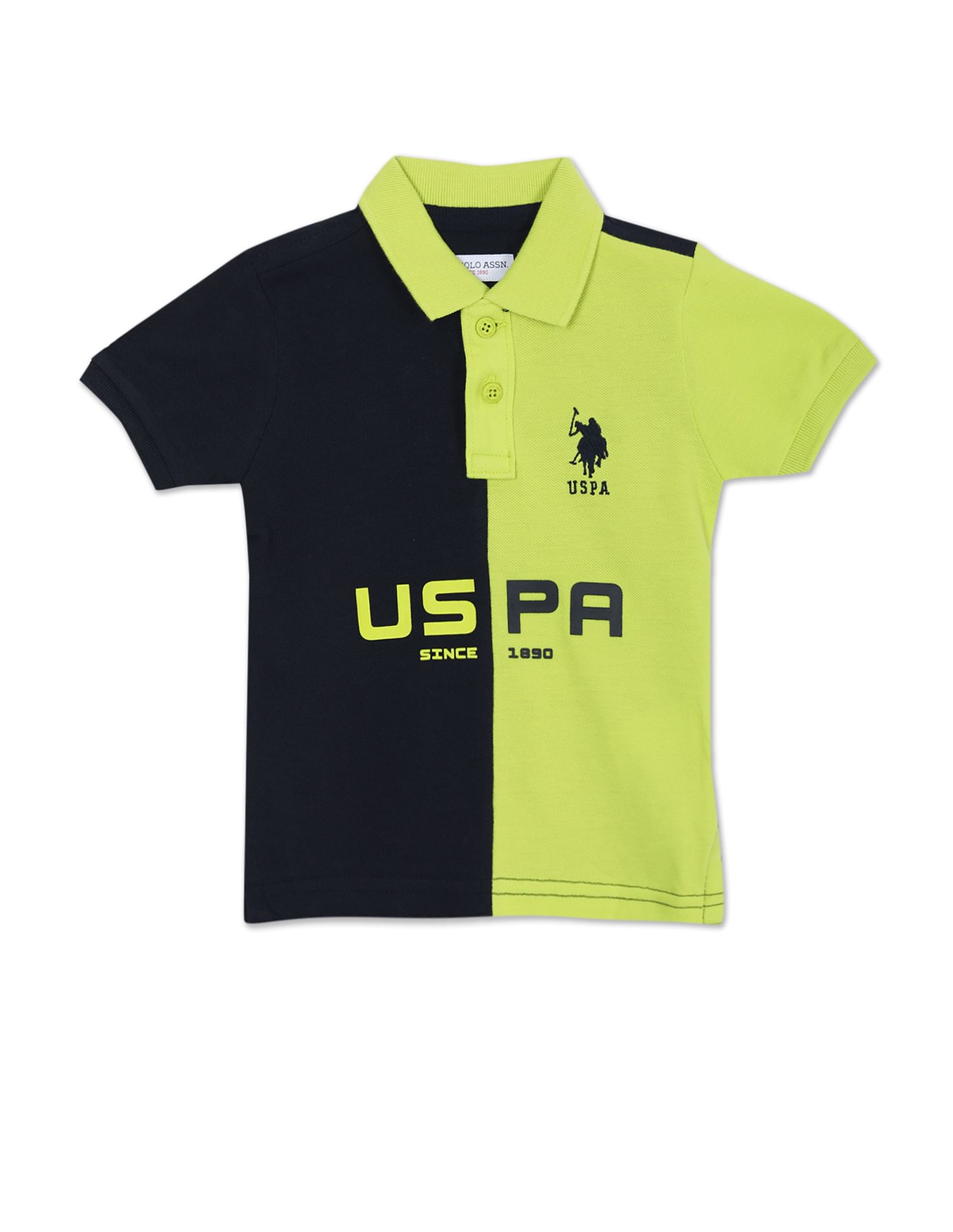 U.S. Polo Assn. Kids Boys Colour Block Cotton Coordinate Polo Shirt