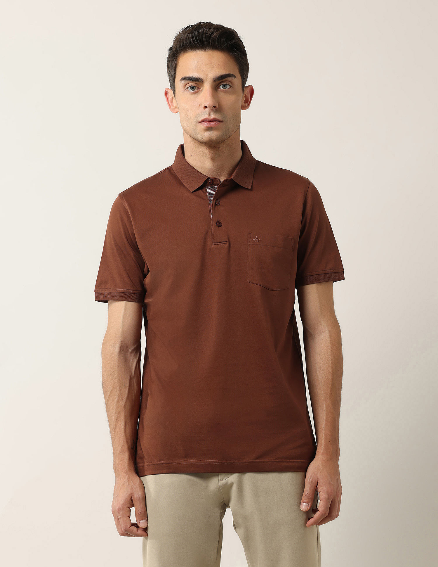 Arrow Solid Pure Cotton Polo Shirt