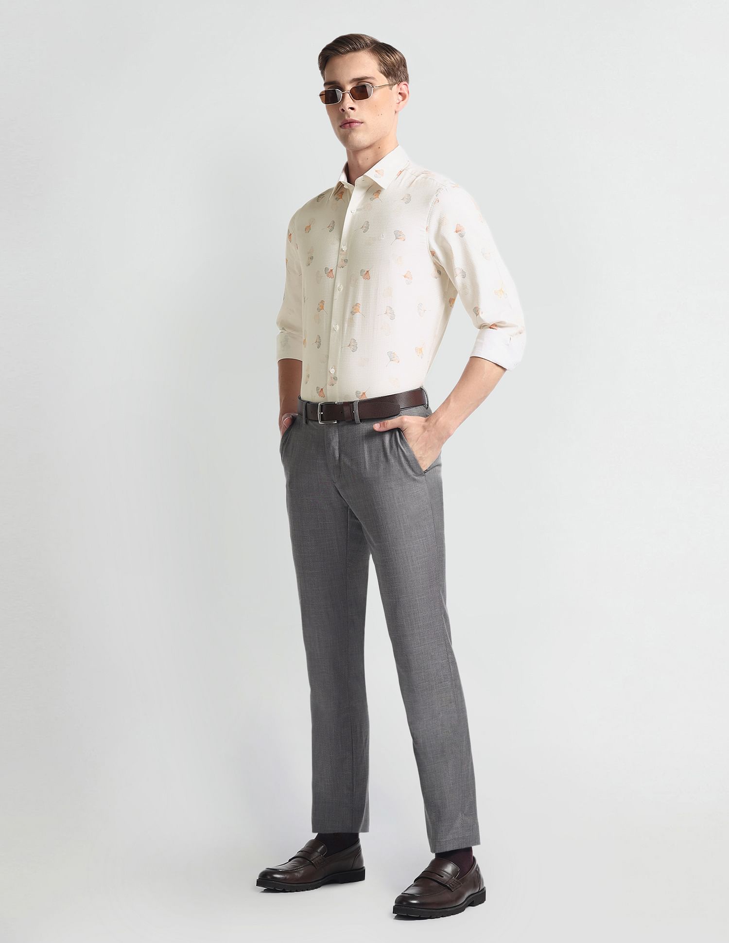 Arrow Floral Print Dobby 1851 Shirt