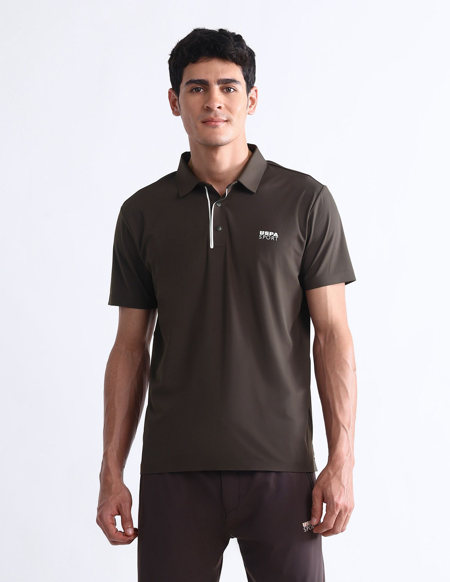 USPA Active Solid Slim Fit Polo Shirt