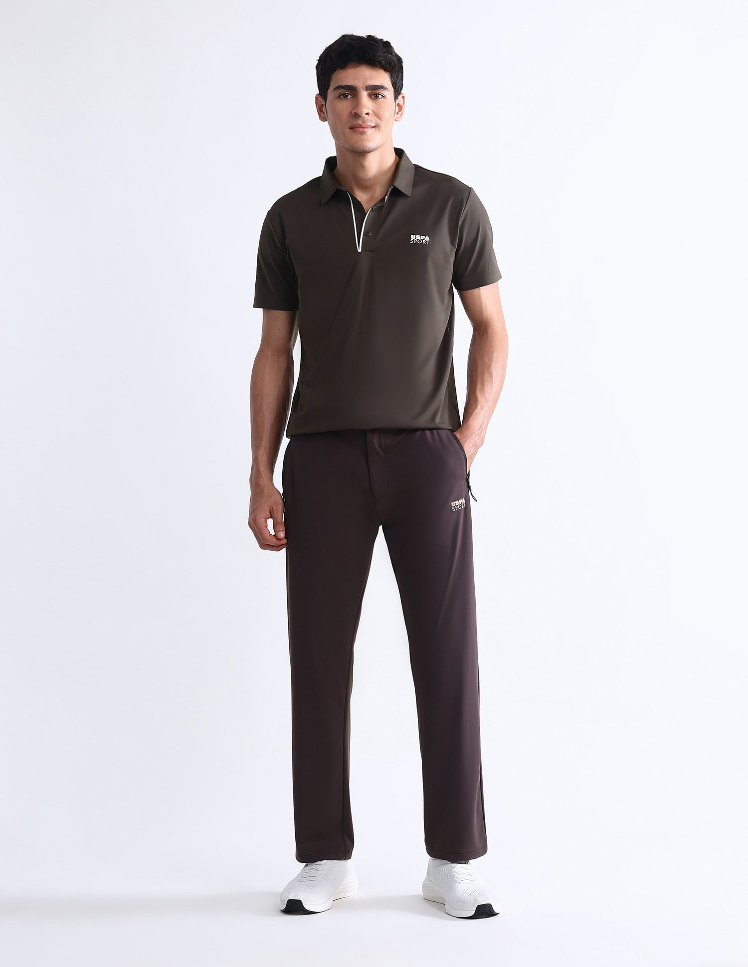 USPA Active Solid Slim Fit Polo Shirt