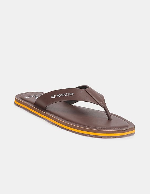 U.S. Polo Assn. V-Strap Brand Print Aldan Flip Flops