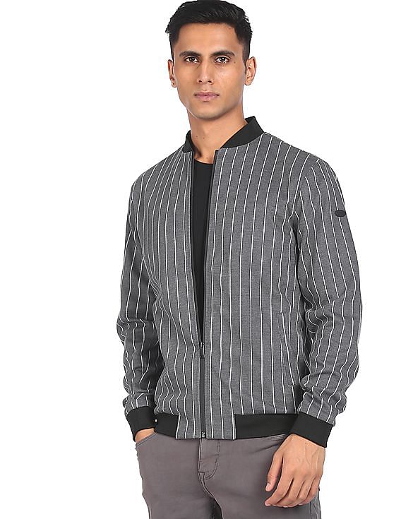 U.S. Polo Assn. Stand Collar Striped Jacket