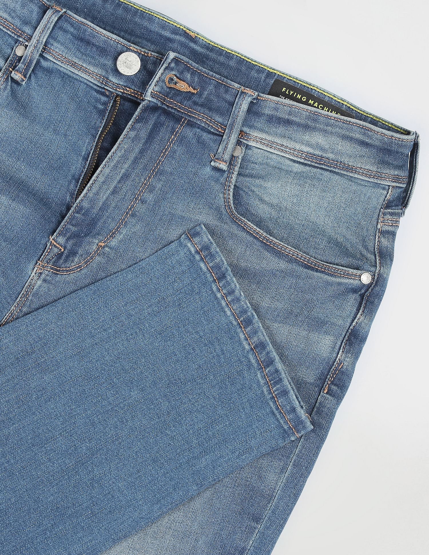 Flying Machine Slim Straight Fit Stone Wash Luxe Jeans