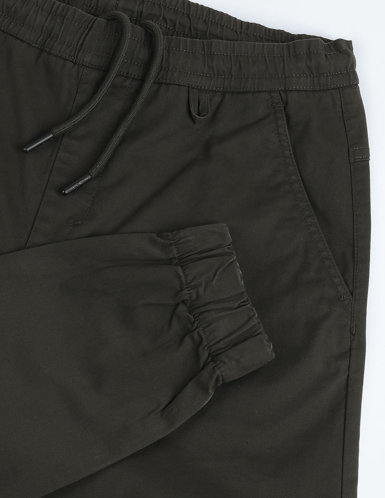 Flying Machine Drawstring Waist Solid Joggers
