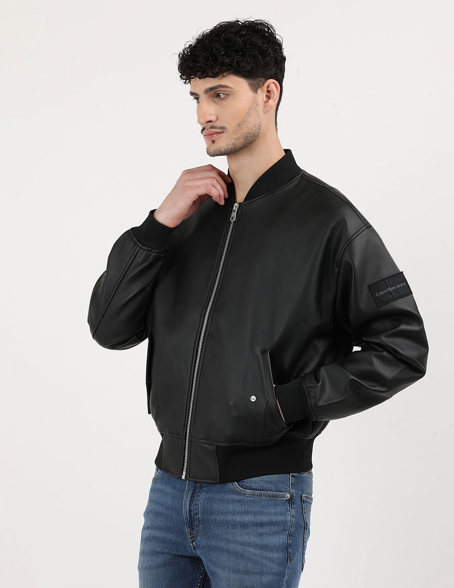 Calvin Klein Jeans Relaxed Fit Leather Jacket