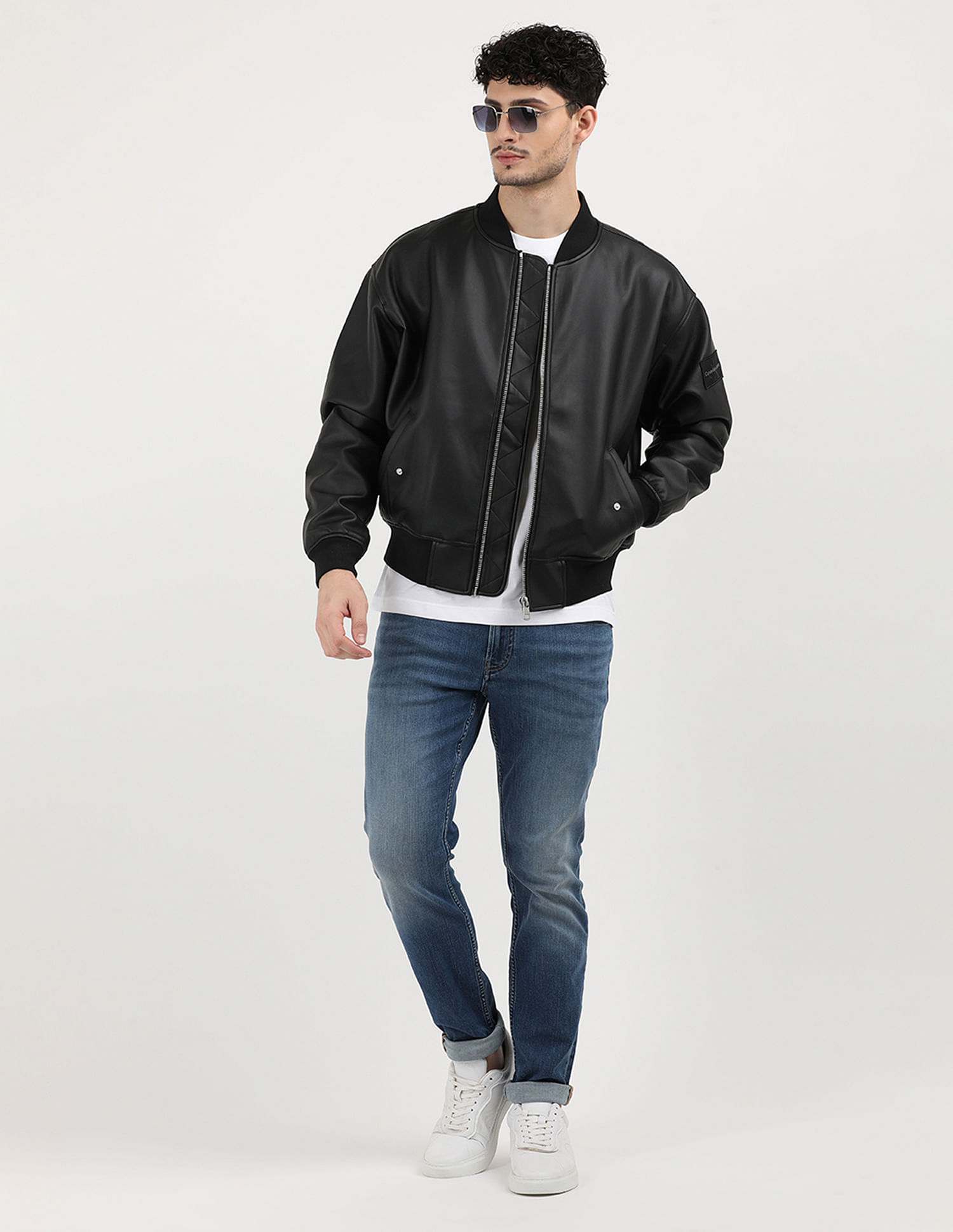 Calvin Klein Jeans Relaxed Fit Leather Jacket