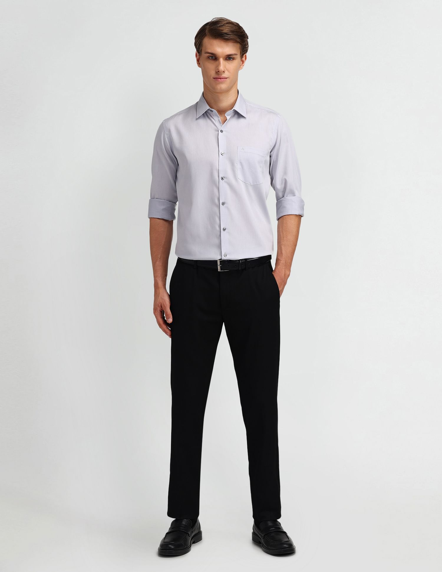 Arrow Solid Manhattan Slim Fit Shirt