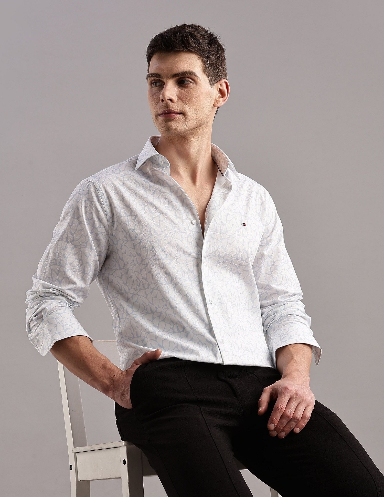 Tommy Hilfiger Printed Regular-Fit Cotton Shirt