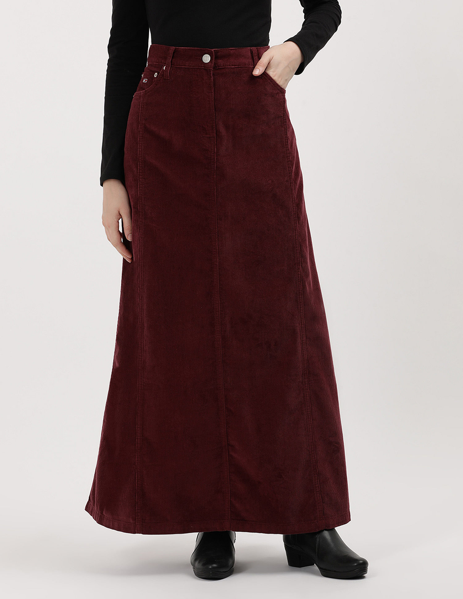 Tommy Hilfiger Slim Fit Corduroy Maxi Skirt