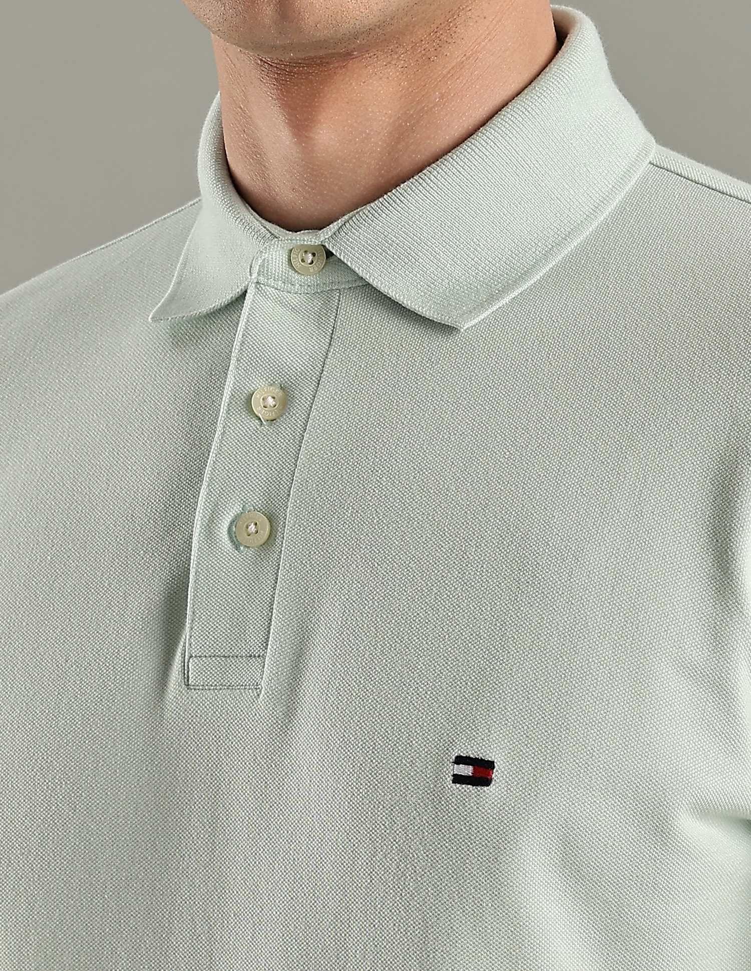 Tommy Hilfiger Solid Slim-Fit Cotton Polo T-Shirt