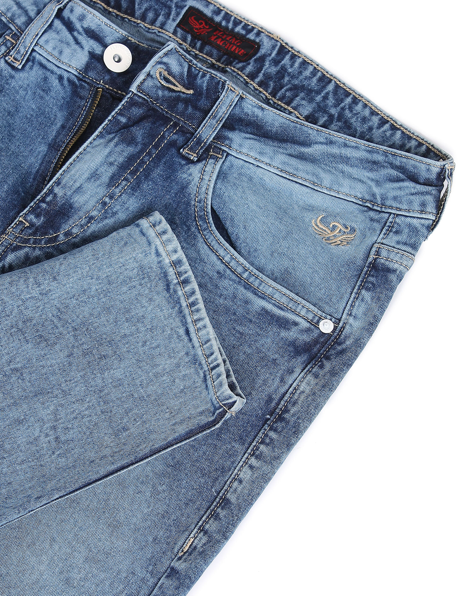 Flying Machine Acid Wash Jackson Skinny Fit Jeans
