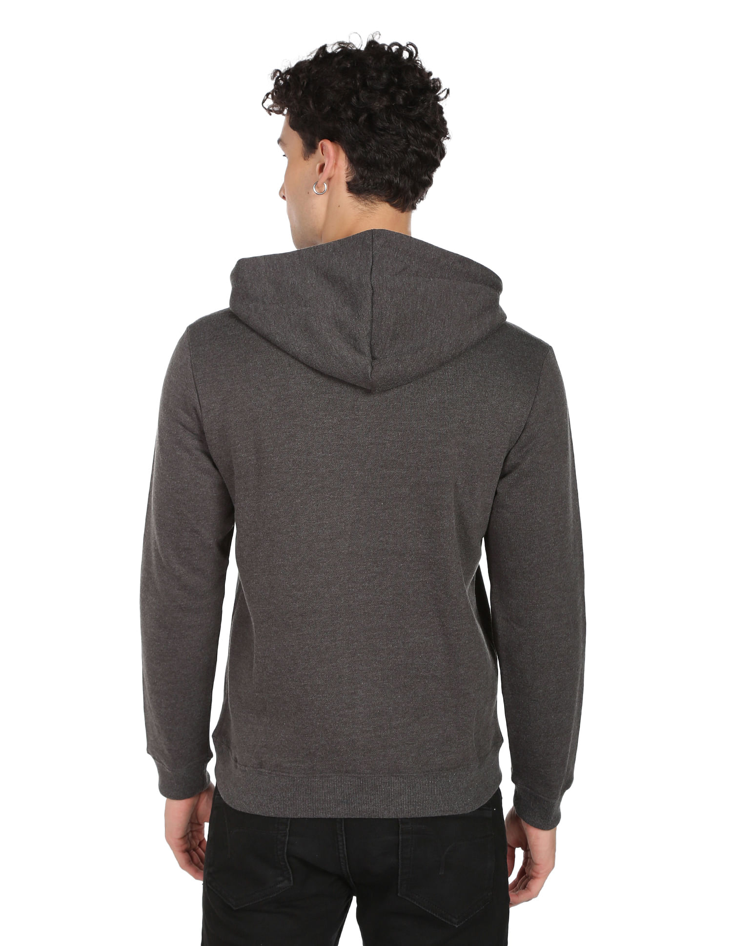 Flying Machine Heathered Hooded Sweatshirt