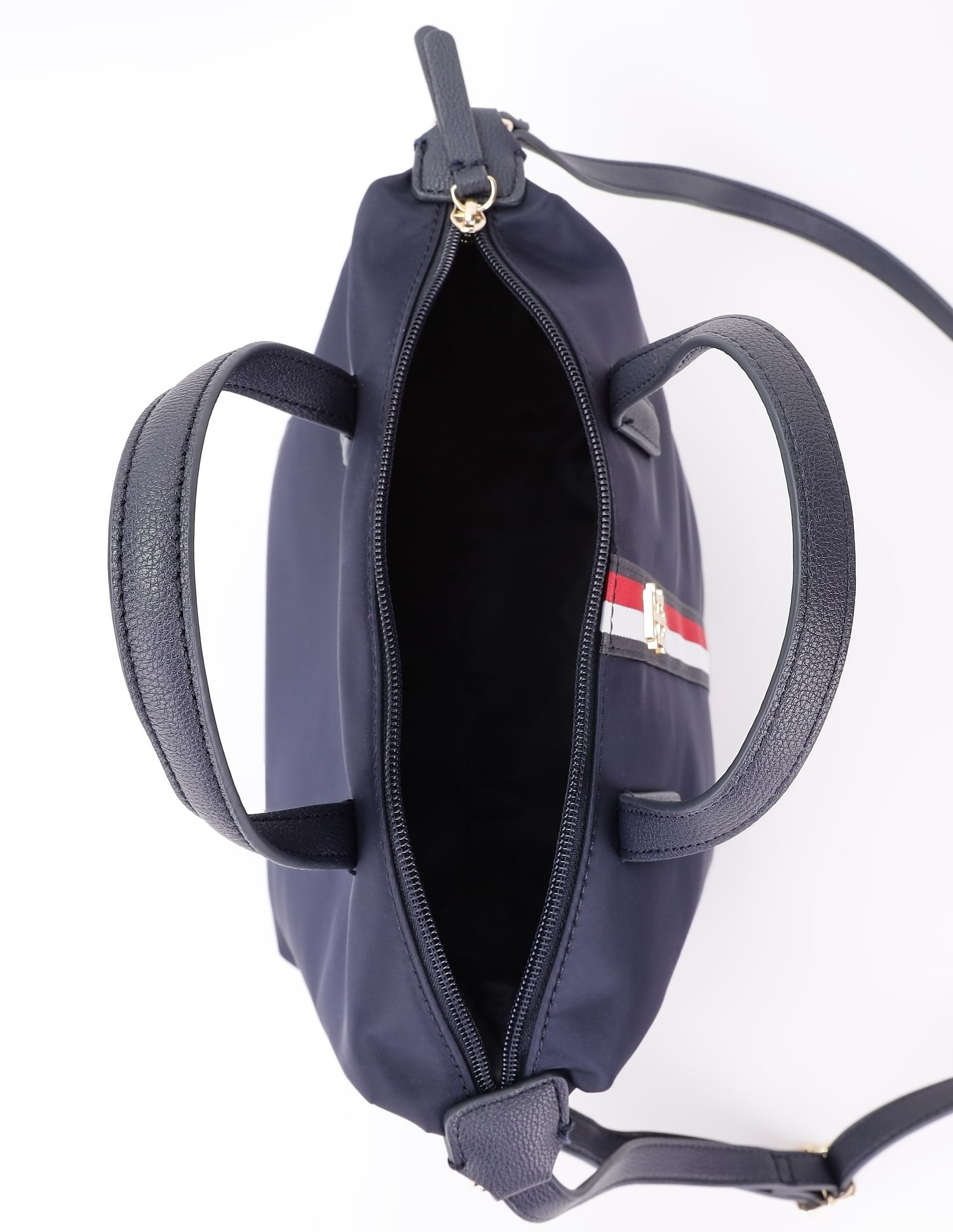 Tommy Hilfiger Solid Blue Nylon Handbag