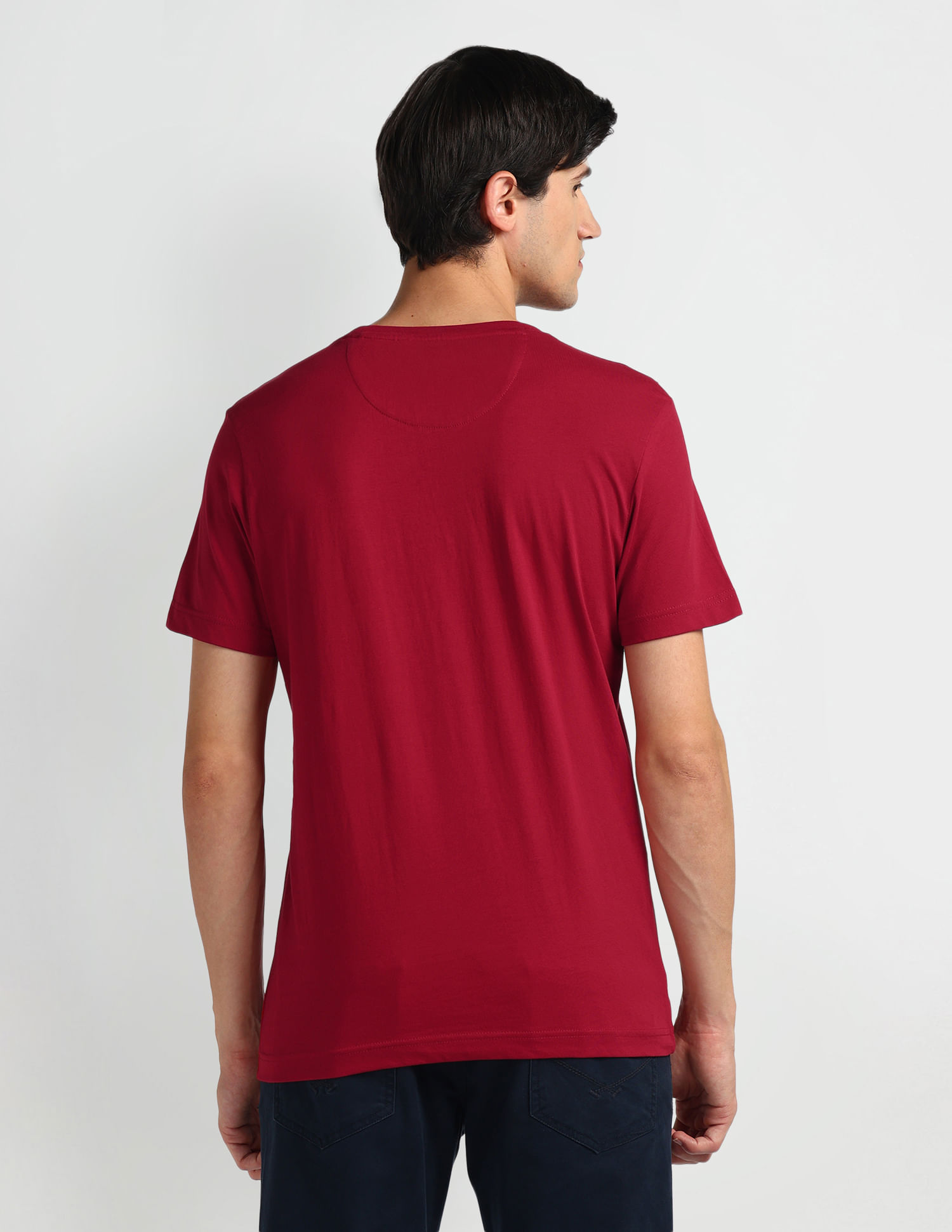 Arrow Sports Solid Cotton T-Shirt