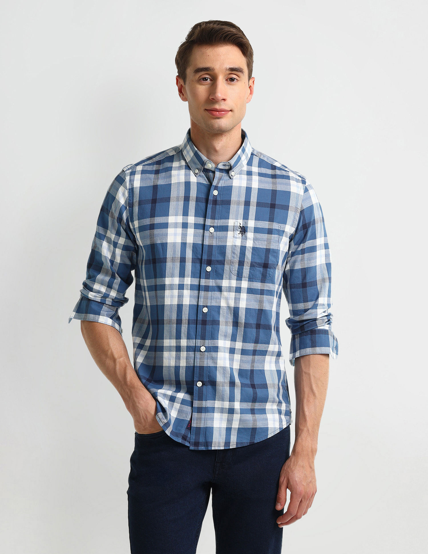 U.S. Polo Assn. Denim Co. Slim Fit Checked Shirt
