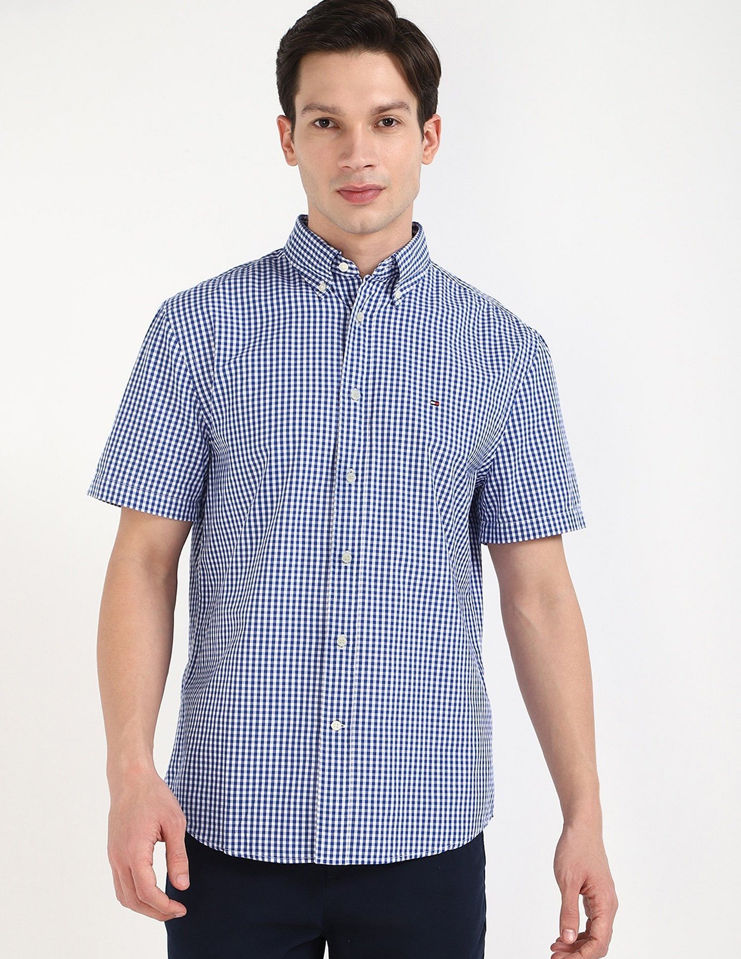 Tommy Hilfiger Checks Regular-Fit Poplin Woven Shirt