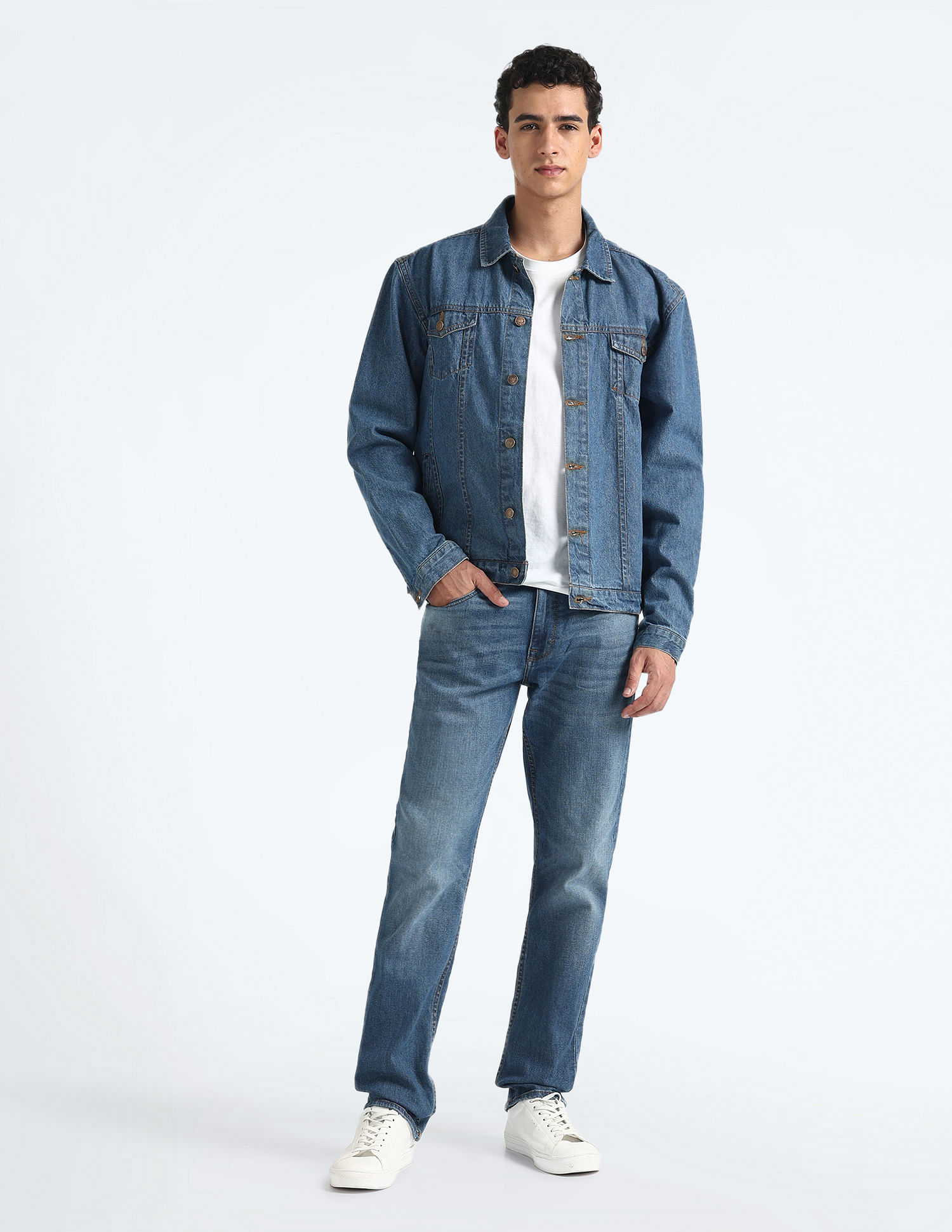 Flying Machine Freddie Slim Straight Mid Rise Jeans