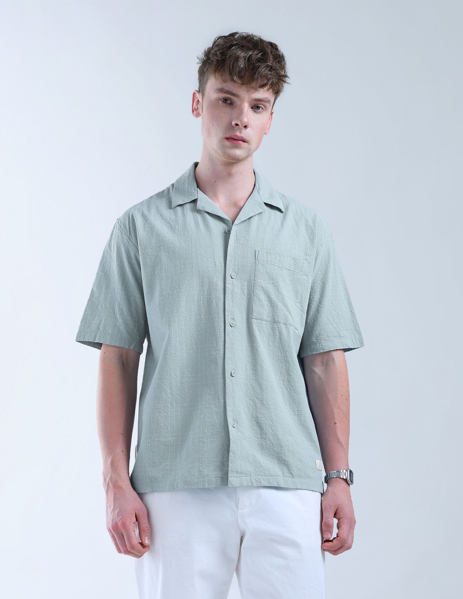 Flying Machine Oversized Fit Graph Checked Digitopia Shirt