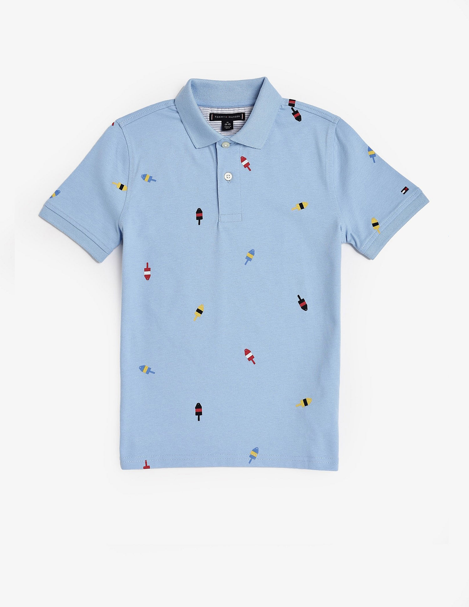 Tommy Hilfiger Kids Boys Printed Regular Fit Cotton Polo T-Shirt