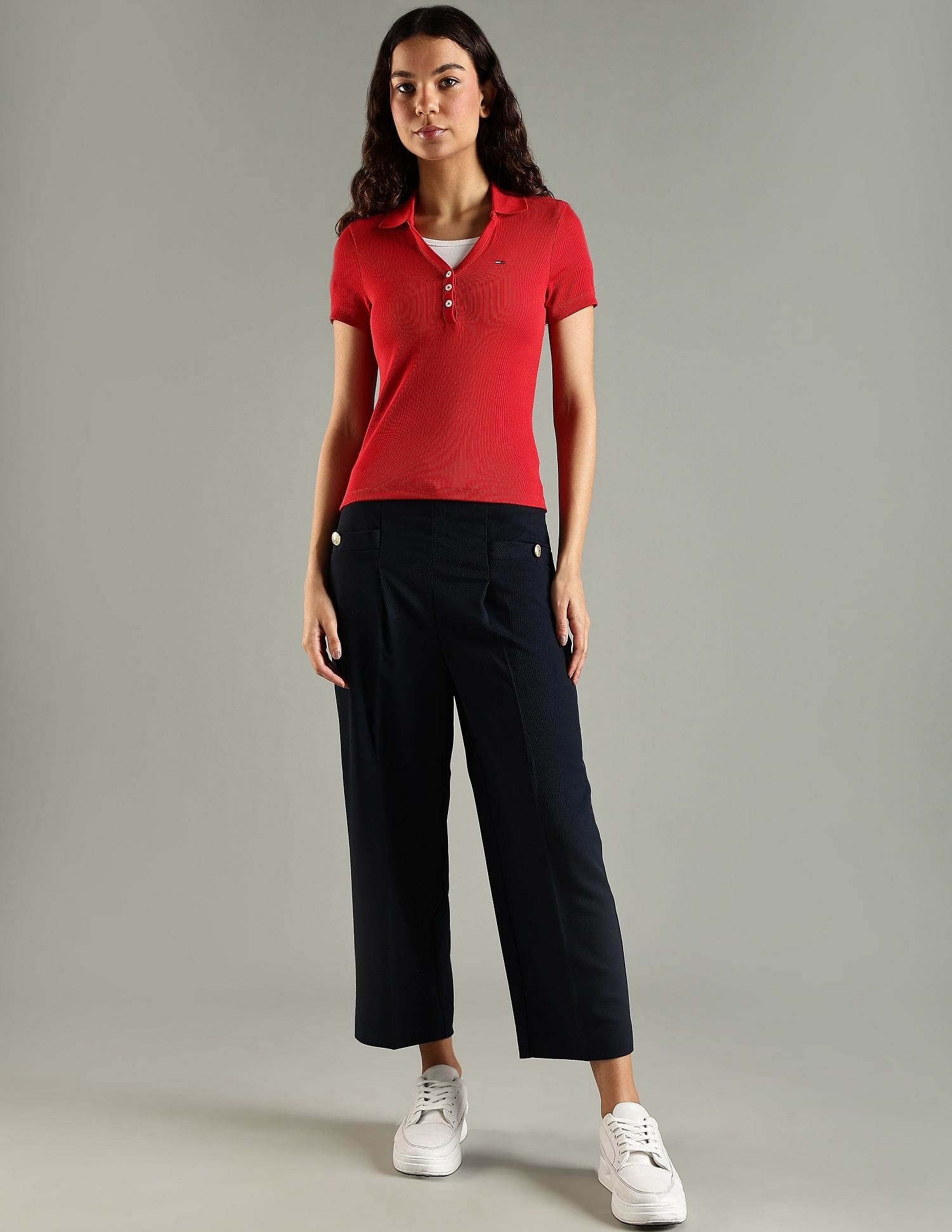 Tommy Hilfiger F25JWKT064 RED Womens T-Shirt