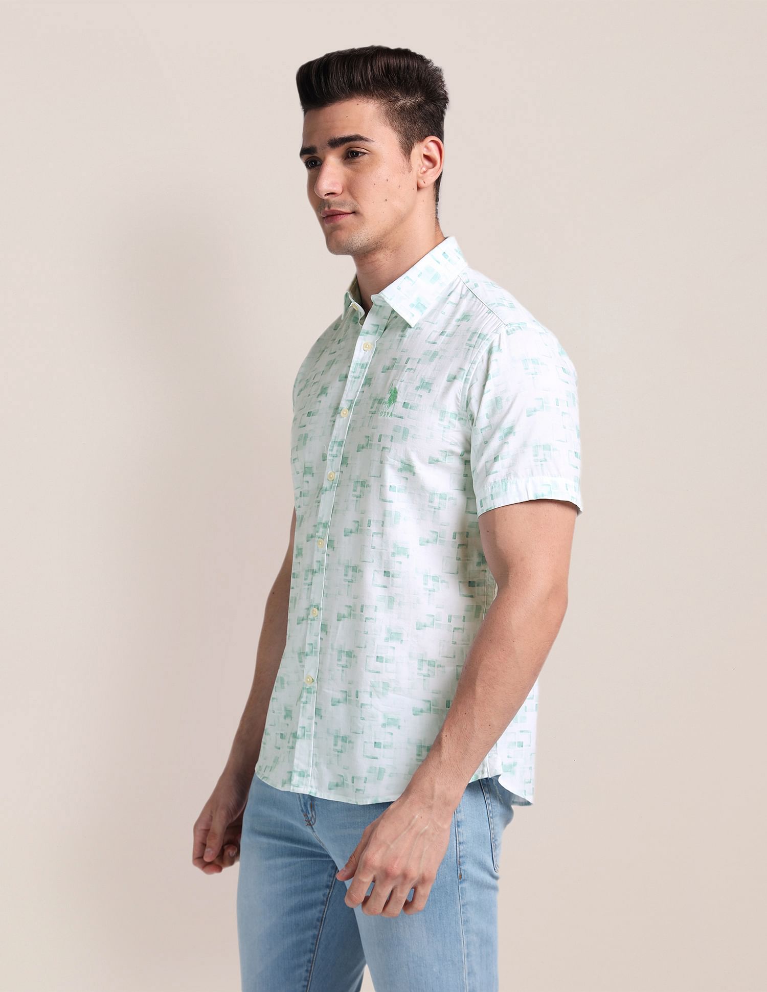 U.S. Polo Assn. Geometric Print Twill Shirt