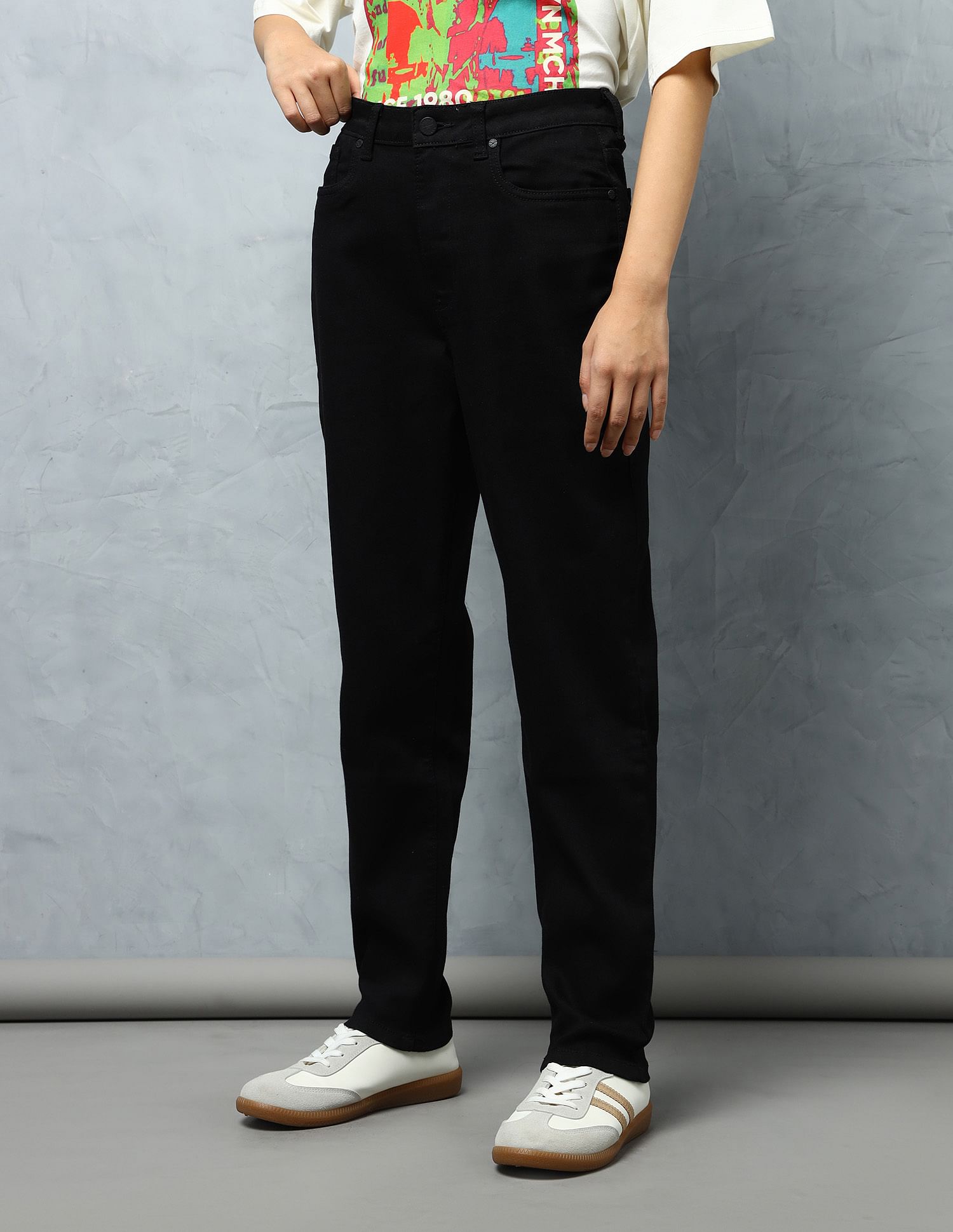Flying Machine Women High Rise Mom Fit Jeans