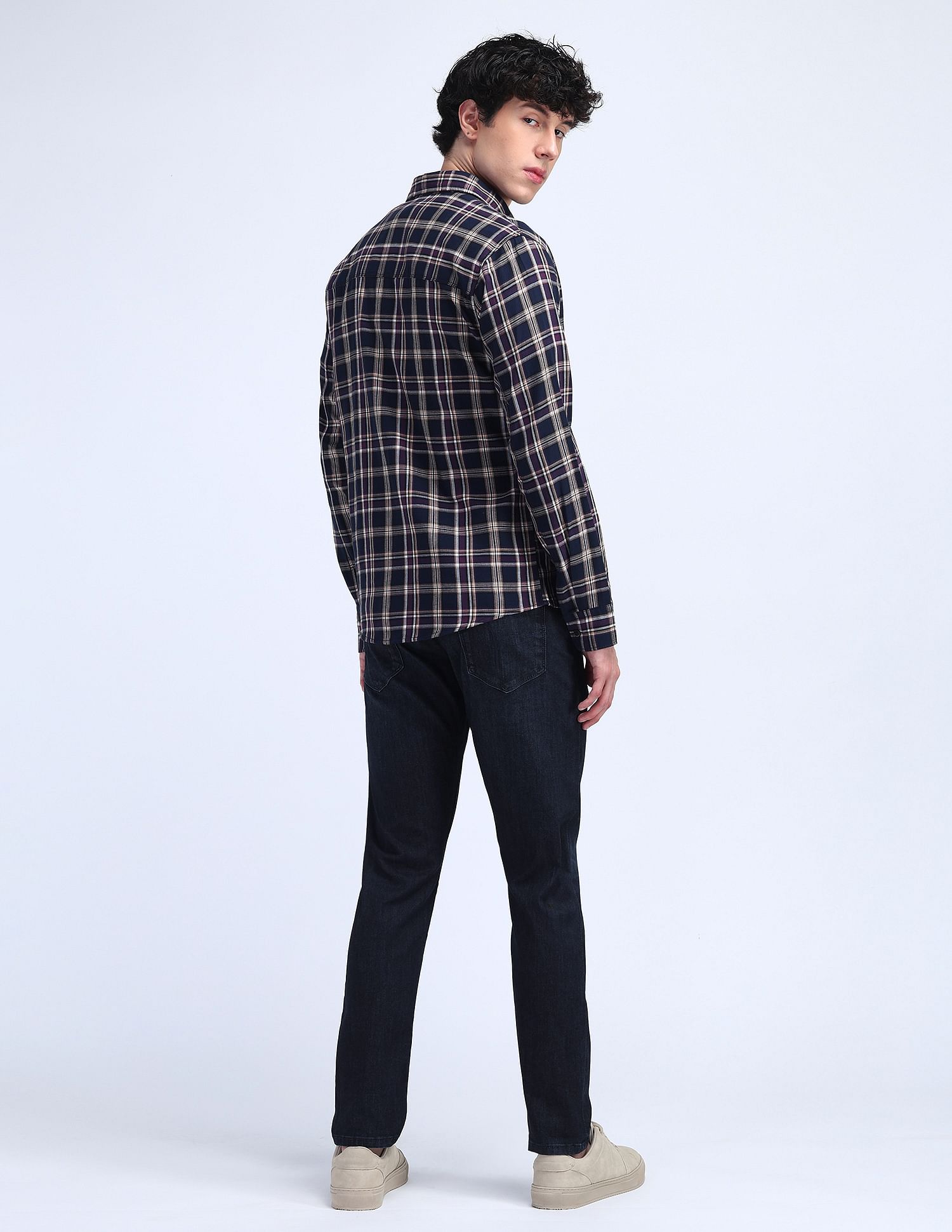 Flying Machine Slash Slim Tapered Fit Jeans