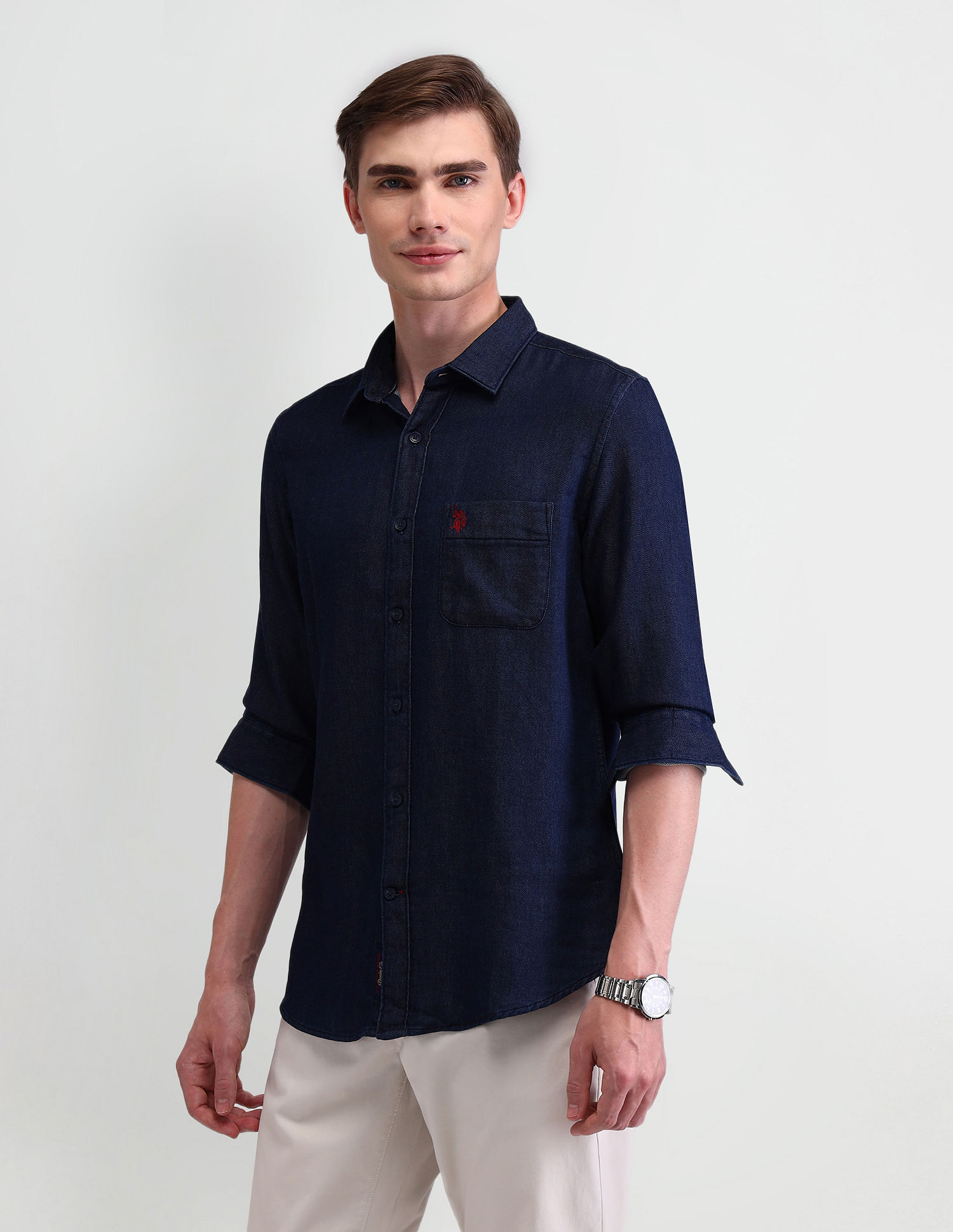 U.S. Polo Assn. Denim Co. Solid Slim Fit Shirt