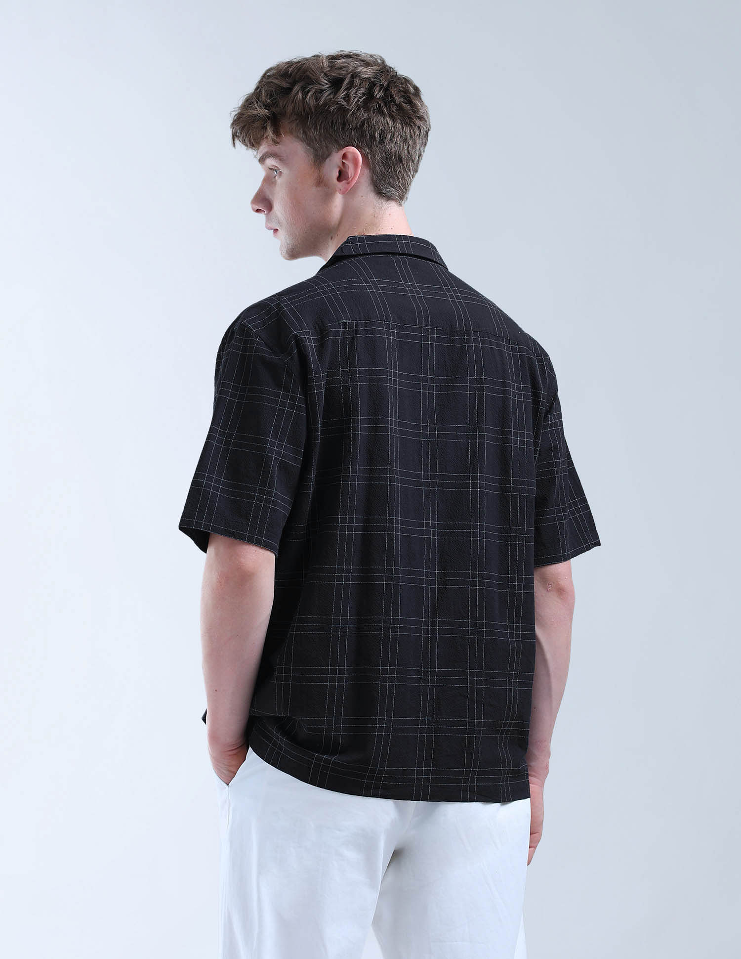 Flying Machine Grid Tattersall Checked Digitopia Oversized Shirt