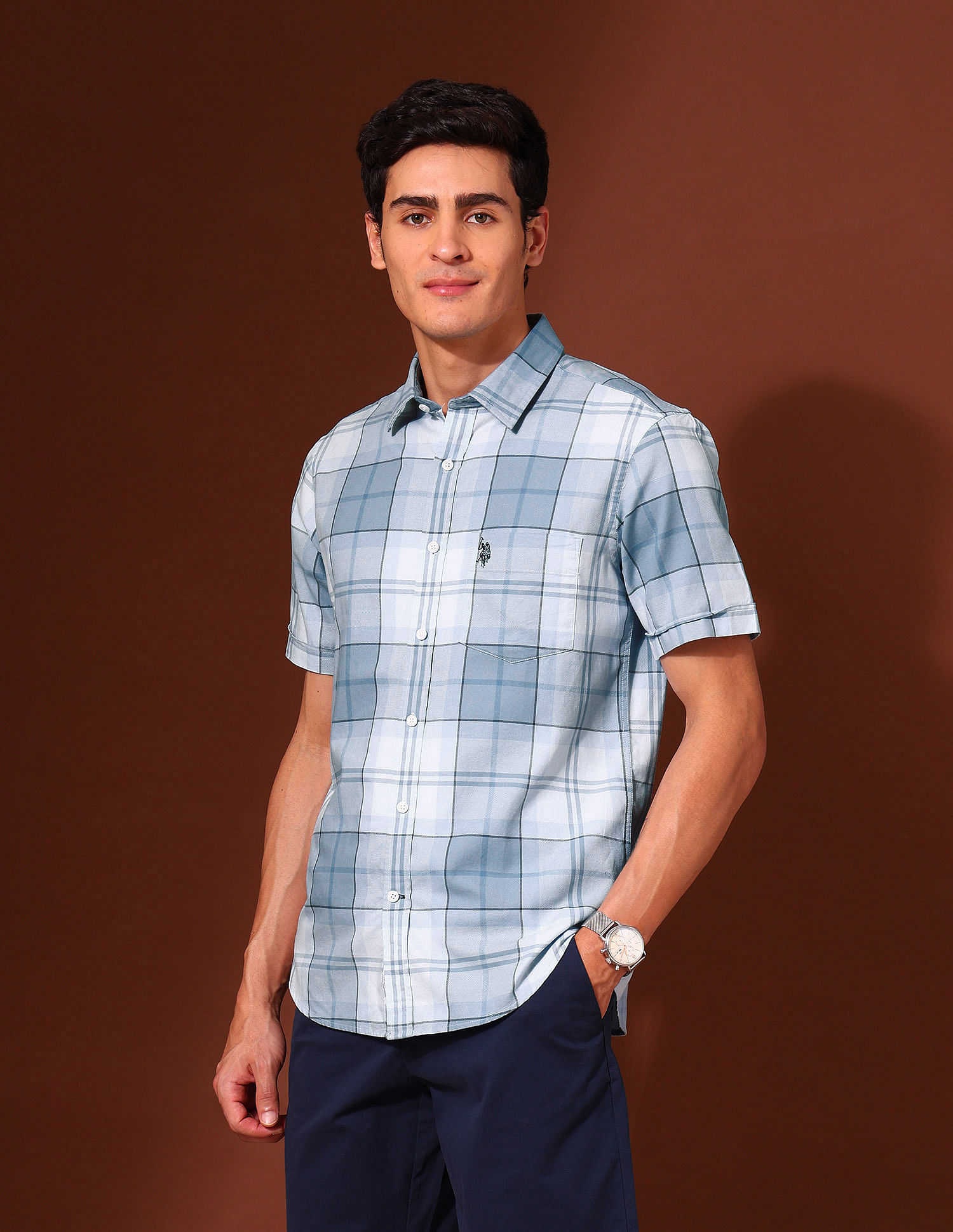 U.S. Polo Assn. Plaid Checked Pure Cotton Shirt