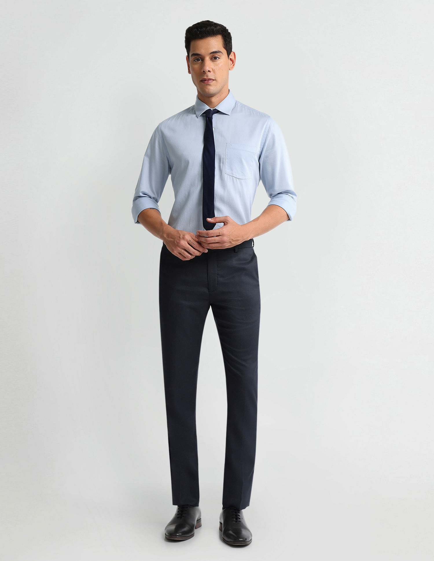 Arrow Solid Dobby Trousers