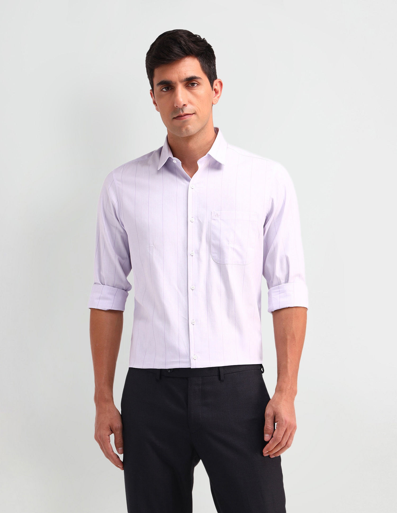 Arrow Slim Fit Twill Striped Shirt