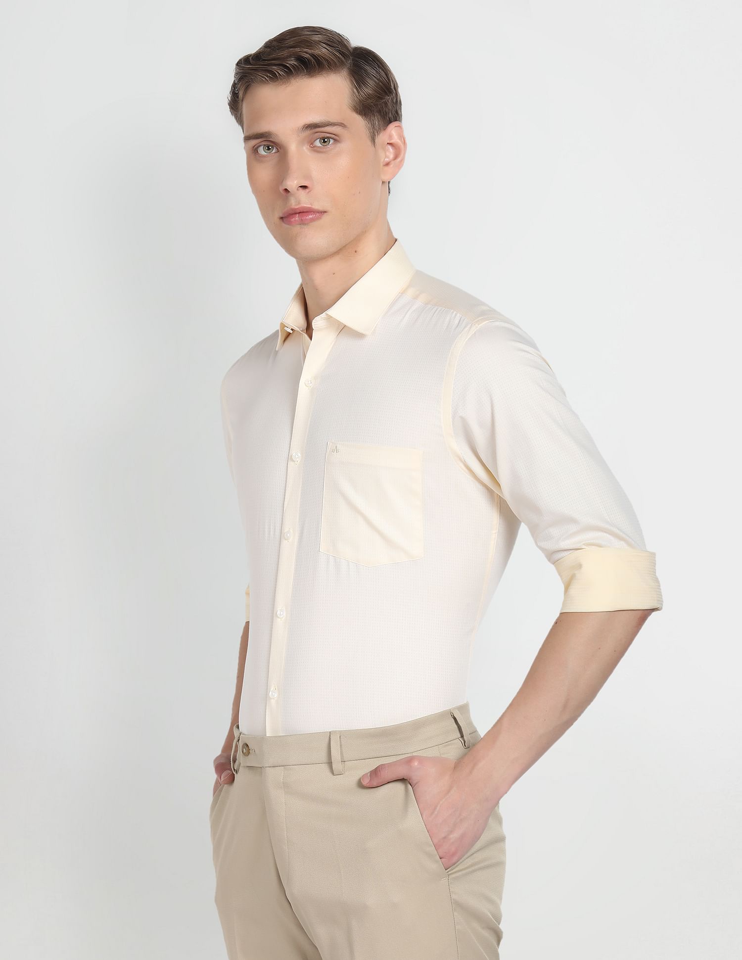 Arrow Geometric Pattern Dobby Shirt