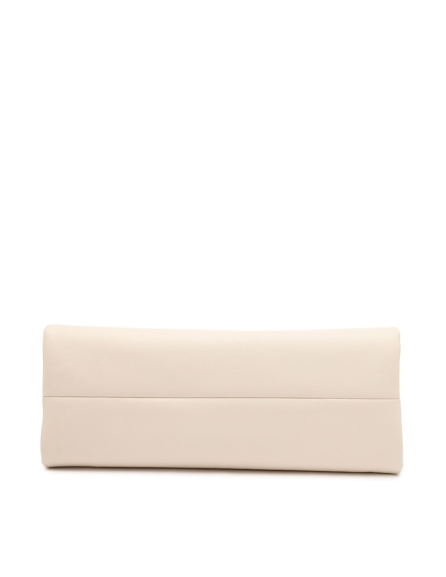 Tommy Hilfiger Solid Beige Polyester Tote Bag