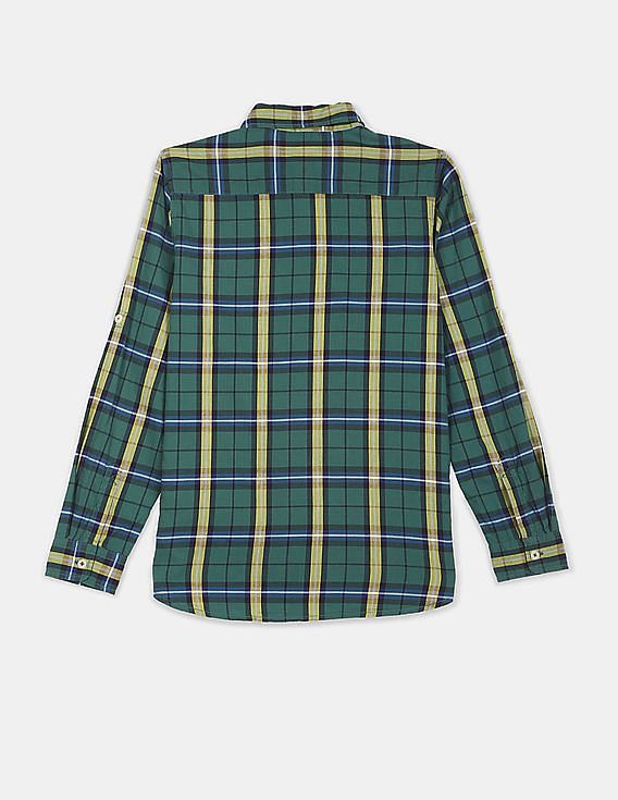U.S. Polo Assn. Kids Boys Spread Collar Check Shirt