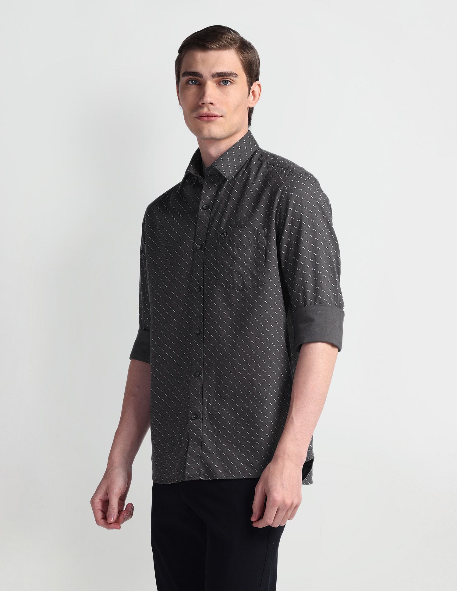 Arrow Sport All Over Print Manhattan Slim Fit Shirt