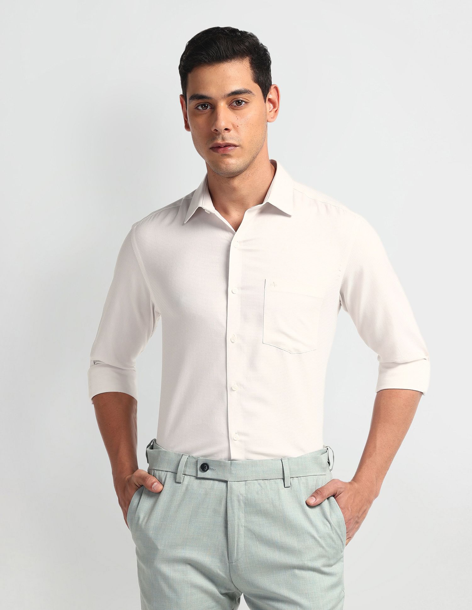 Arrow Horizontal Stripe Slim Shirt