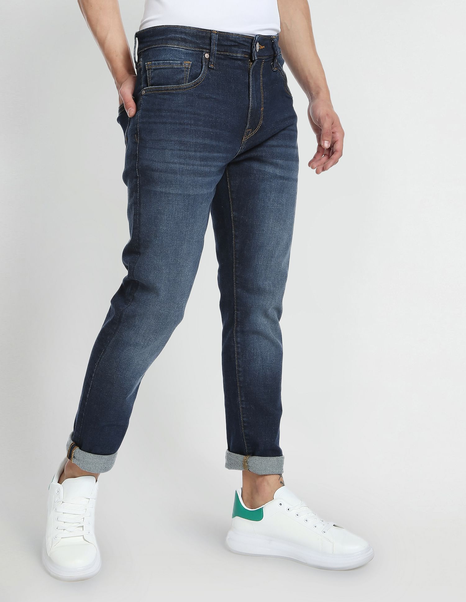 Flying Machine Stone Wash Slim Tapered Fit Jeans