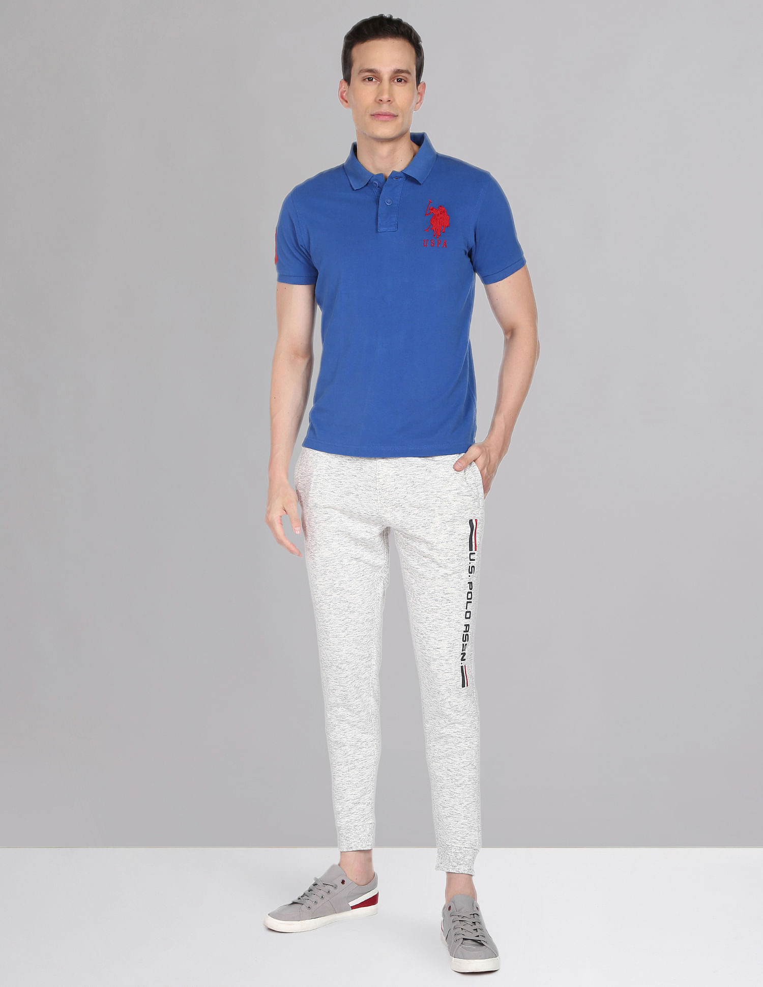 U.S. Polo Assn. Denim Co. Mid Rise Heathered Track Pants