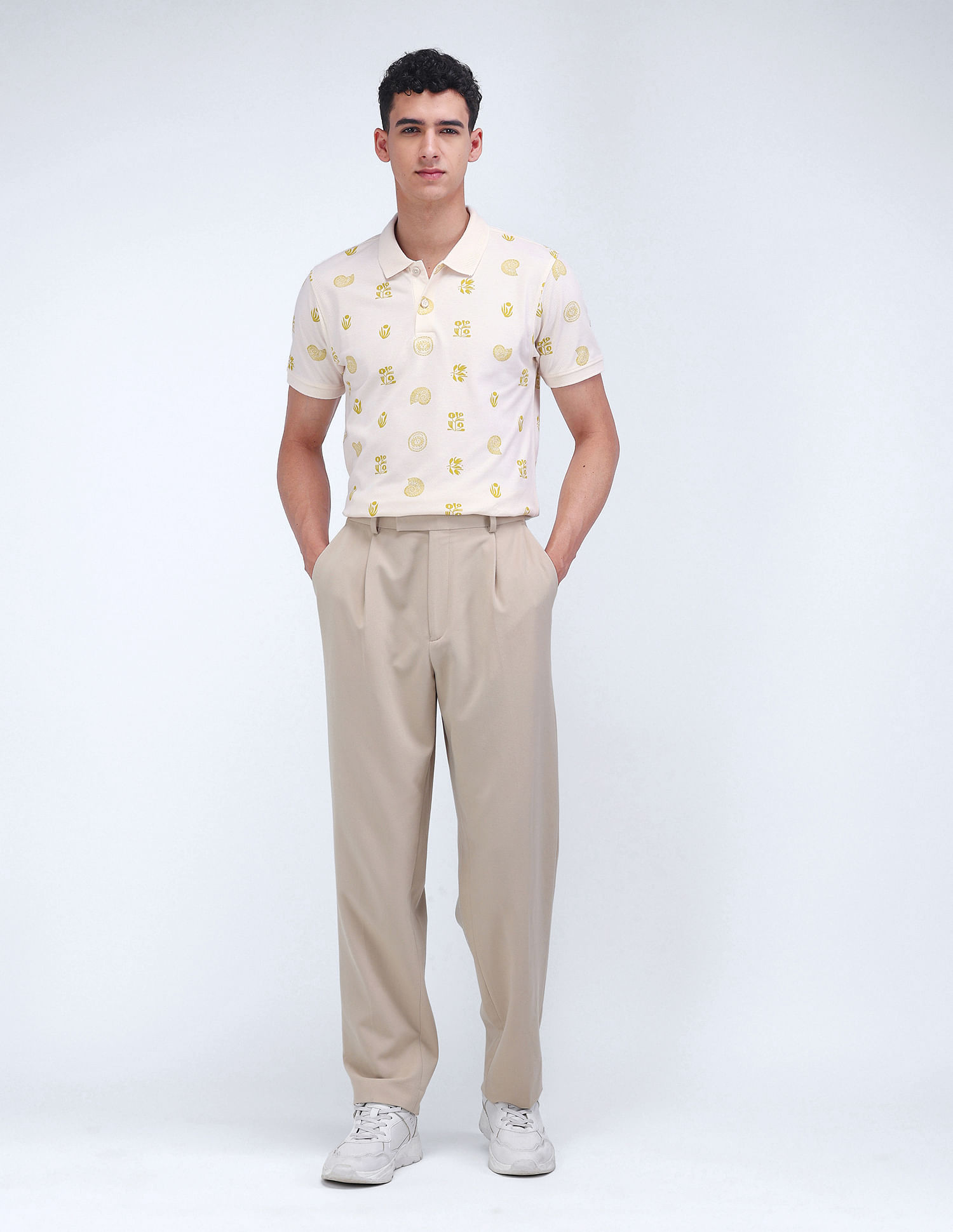 Flying Machine All-over Print Regular Polo Shirt