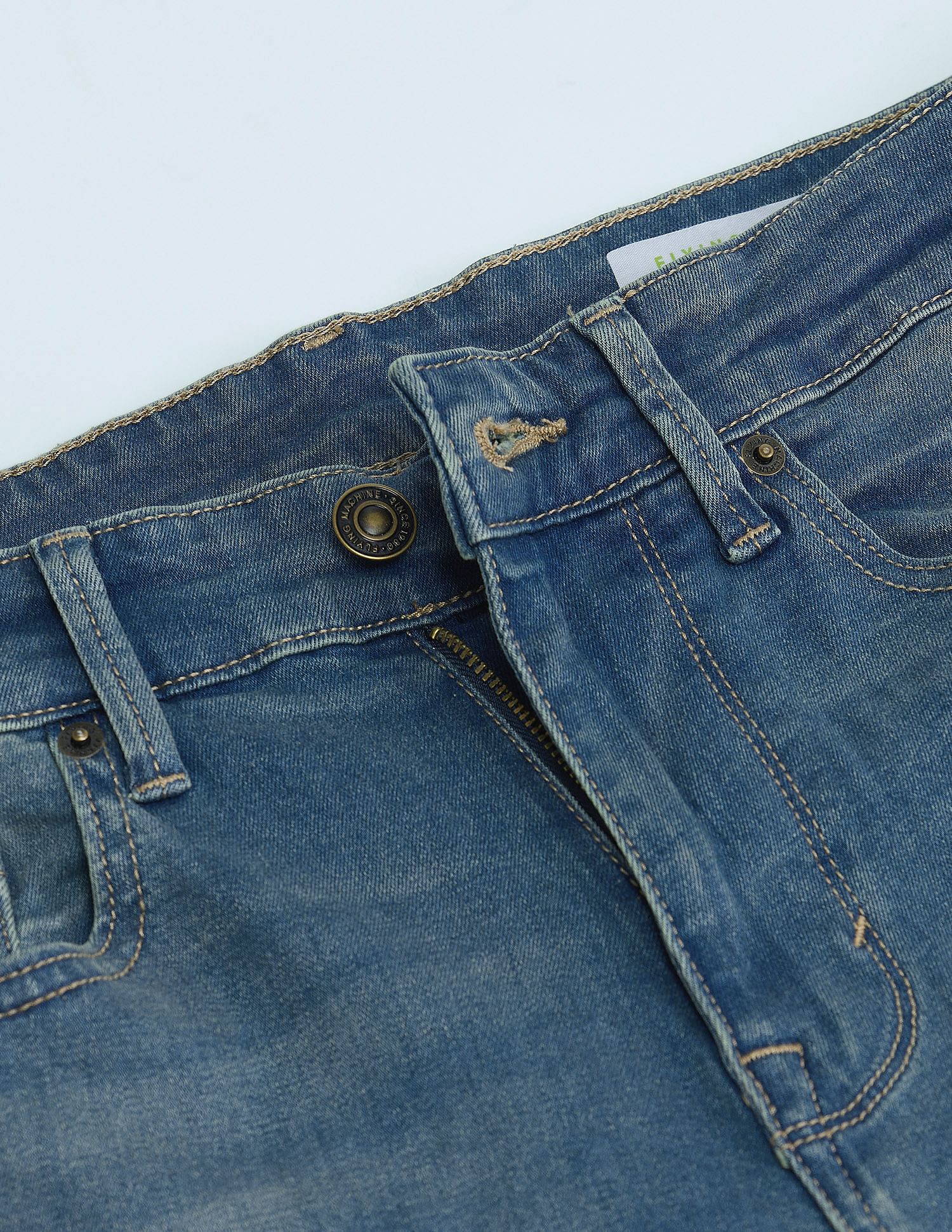 Flying Machine Slash Slim Tapered Washed Jeans