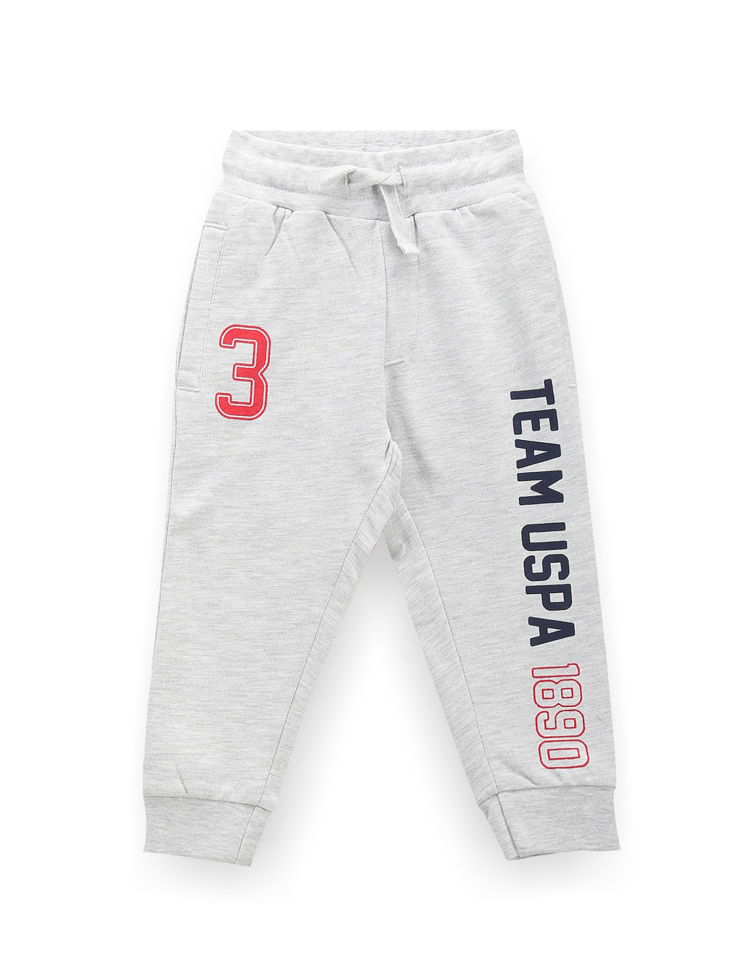 U.S. Polo Assn. Kids Boys Mid Rise Brand Print Track Pants