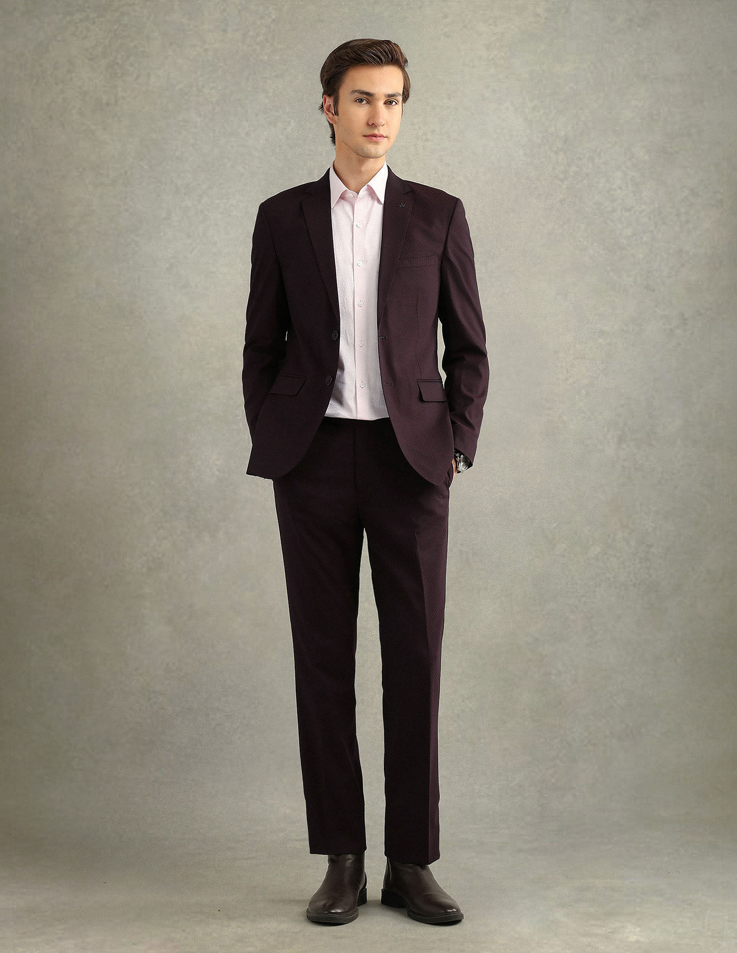 Arrow Self Design Dobby Two Piece Suit