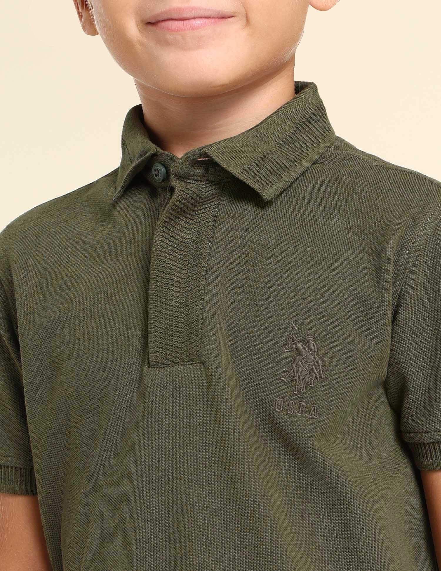 U.S. Polo Assn. Kids Boys Solid Regular Fit Polo Shirt