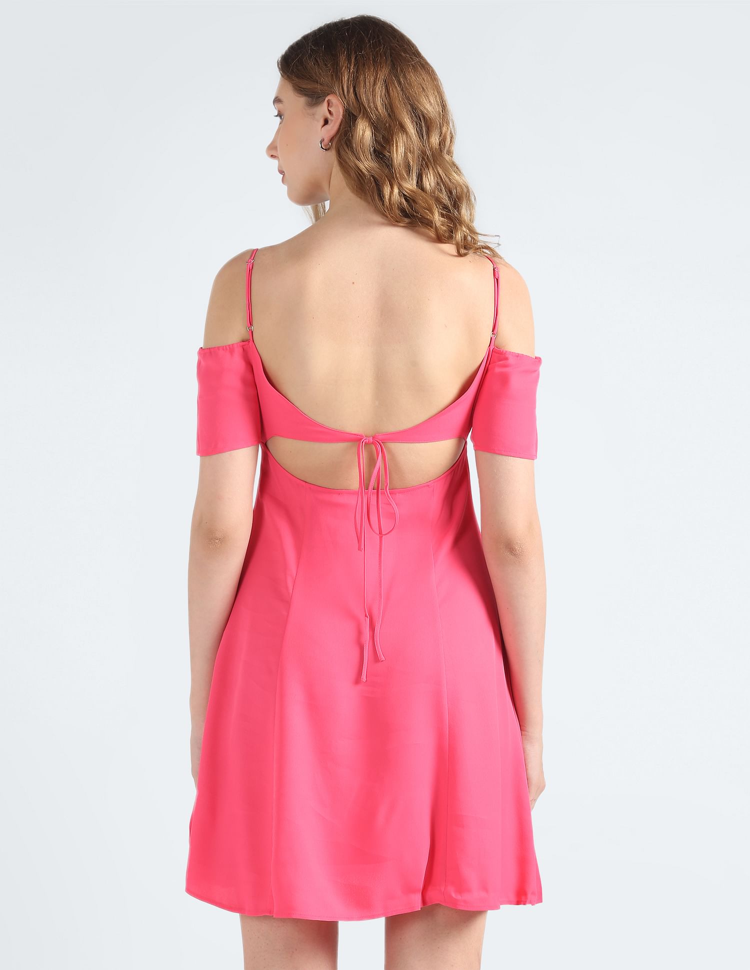 Calvin klein pink 2024 off the shoulder dress