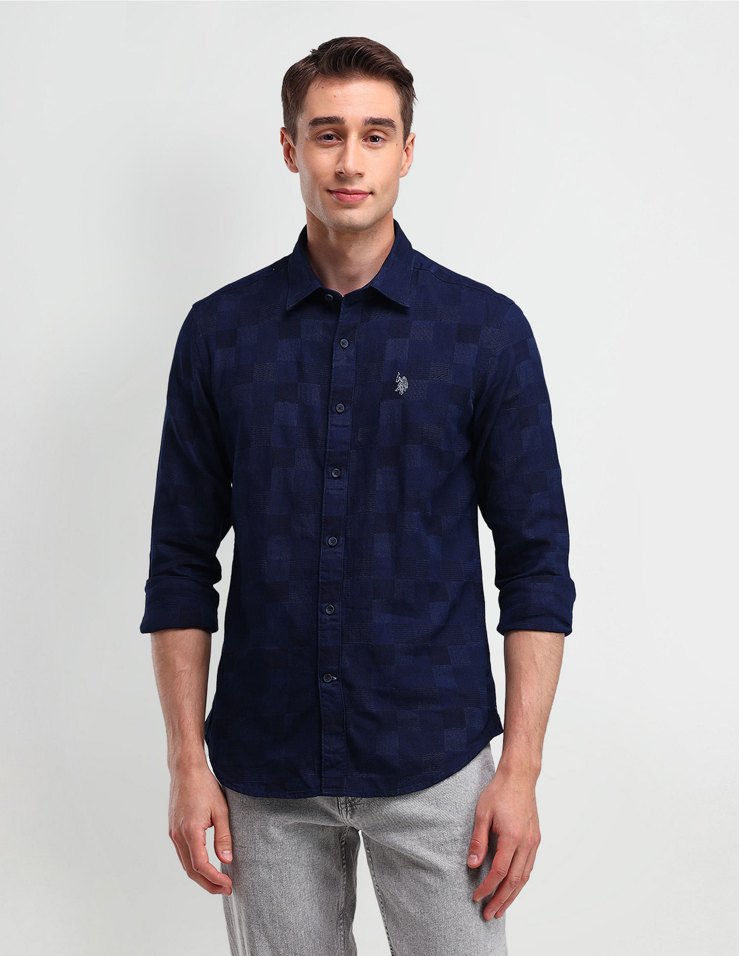 U.S. Polo Assn. Denim Co. Slim Fit Geometric Shirt
