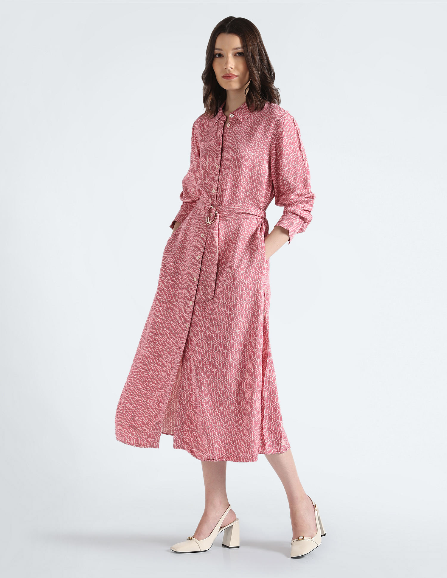 Tommy Hilfiger Cube Geometric Print Shirt Dress